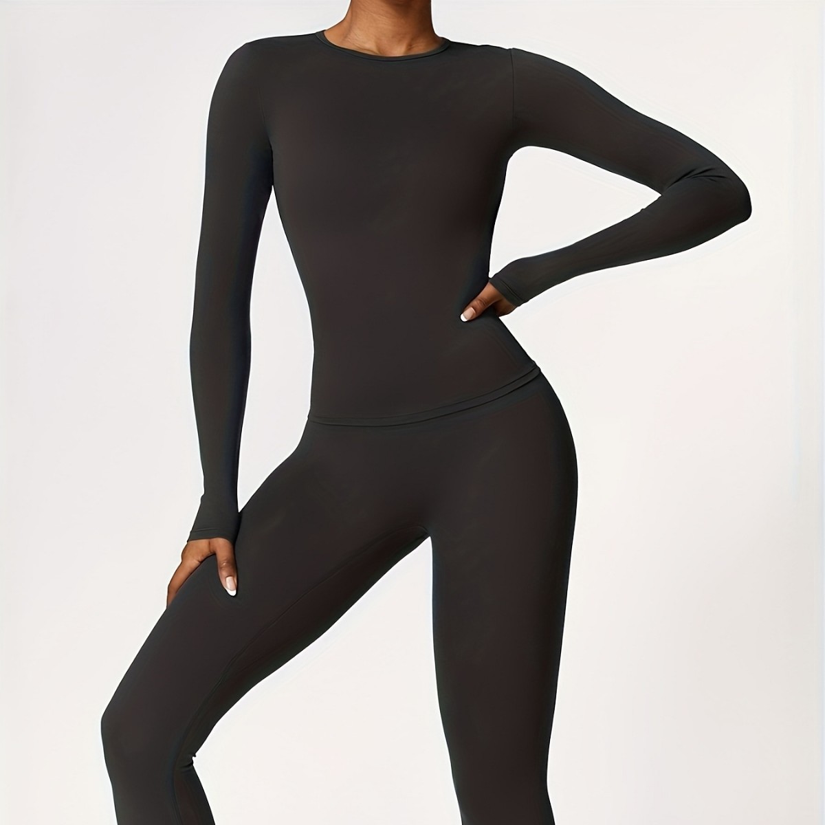 Yoga And Fitness - Nauwsluitend yogapak, slank, lang mouwloos, voor