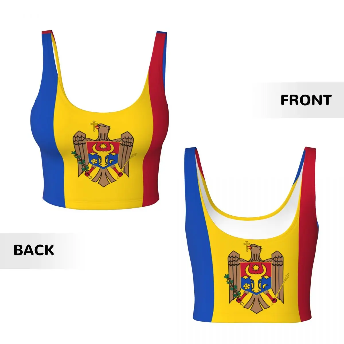 Moldavië Vlag Basic Tops Dames - Yoga Và Fitness recensie en prijs